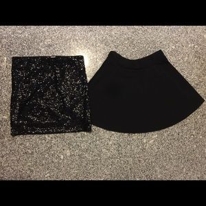 H&M sequin mini skirt (NWT) & mini skater skirt